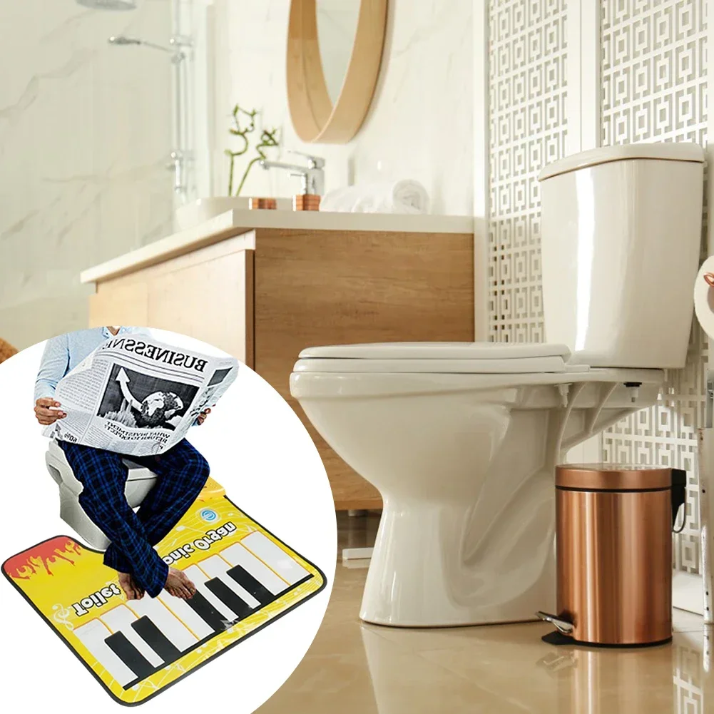 Fun Toilet Piano Bath Mats Battery Powered Musical Potty Pad Electronic Piano Keyboard For Bathroom Washroom
