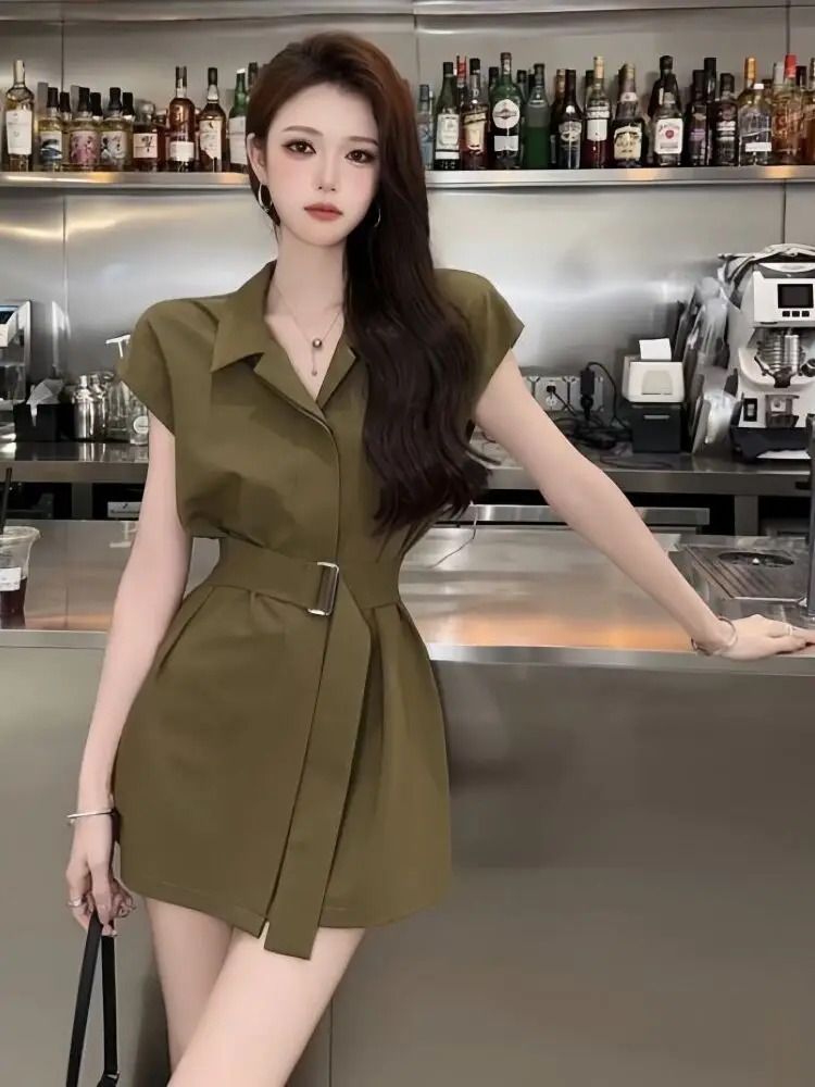 een Suit Dr Set Women's Summer New Sle Elely Slimming Casual orts Two-Piece Set Faionable Polyester Fiber