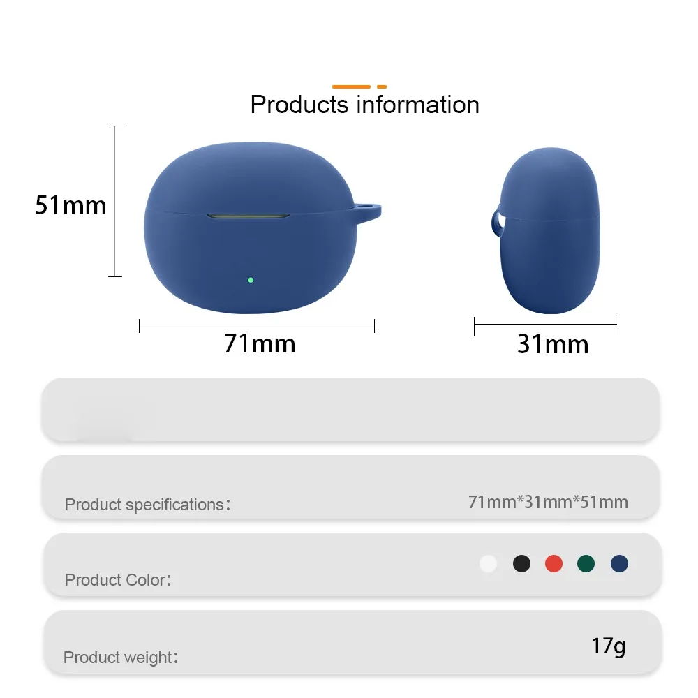 Portable Dustproof Silicone Case Anti-fall Soild Color Buds Cover Washable Earbuds Sleeve for Realme Buds T110 Home/Travel