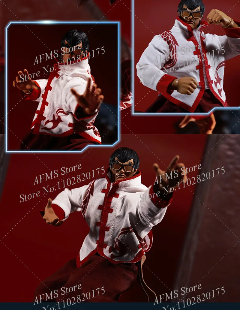 ألعاب العاصفة 1/12 الرجال الجندي طباعة معطف السراويل الكونغ فو موحدة فنون الدفاع عن النفس بدلة تدريب الزي ‌   تناسب جسم شخصية الحركة مقاس 6 بوصة