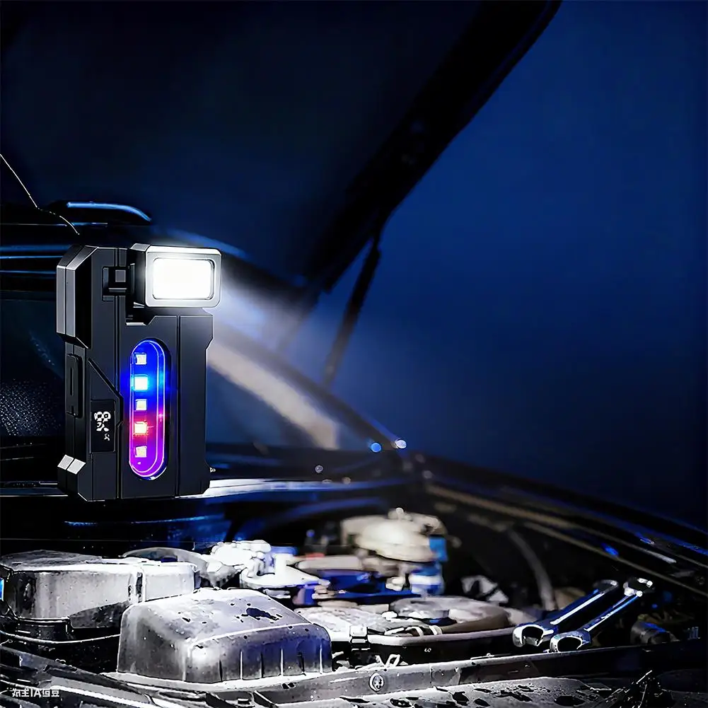 مصباح يدوي LED صغير قابل لإعادة الشحن USB، مصباح يدوي مغناطيسي محمول، فانوس تخييم فائق السطوع، ضوء طوارئ COB جانبي #5