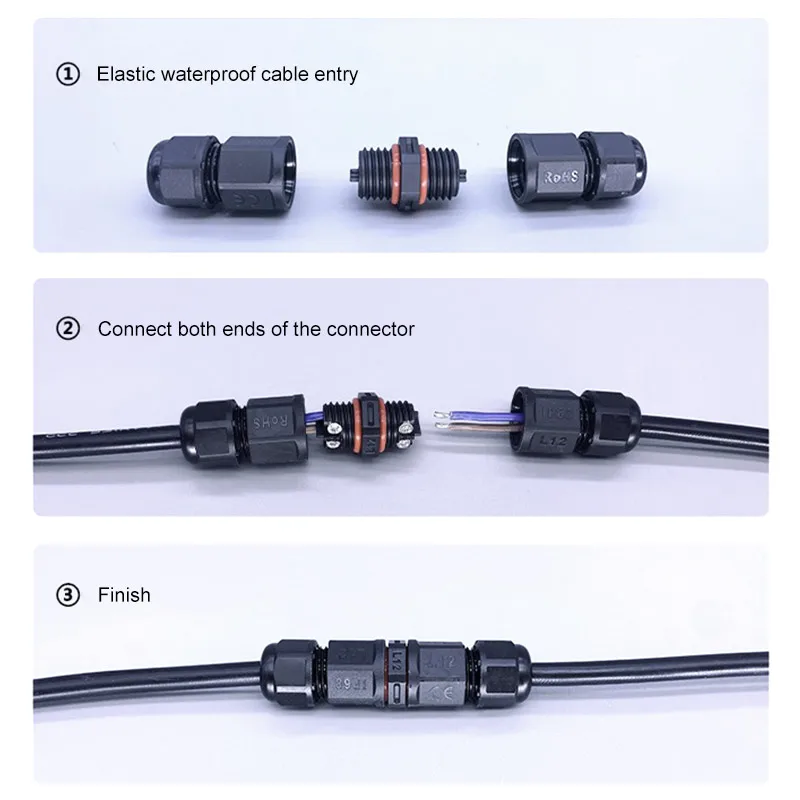 IP68 2 3 4 5 Pin Cable Connector Waterproof Wiring Terminal Straight 3-way 4-way Electrical Junction Box for Street Lights