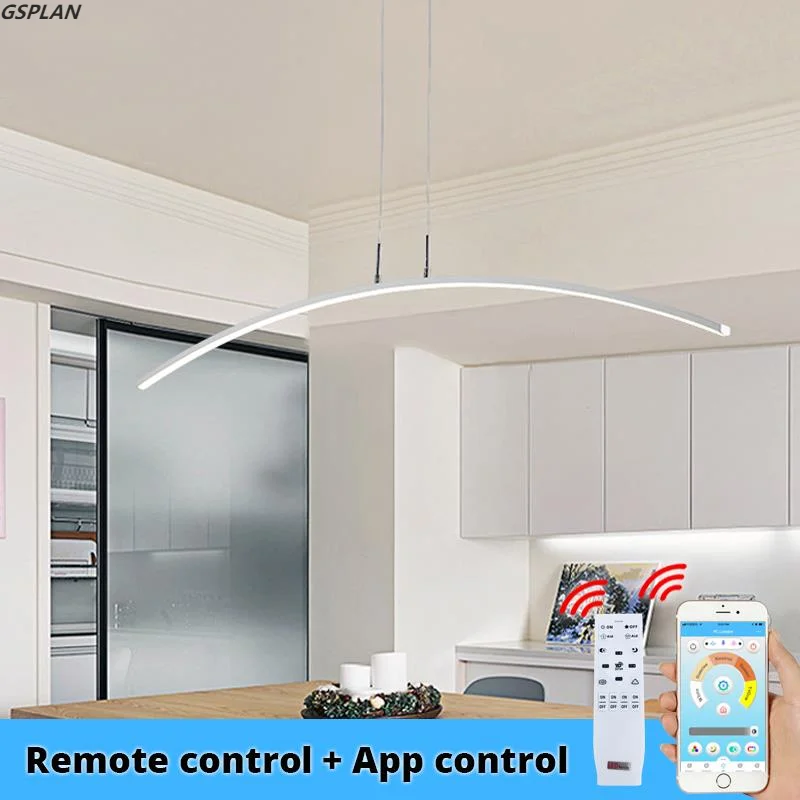 LED Simple Pendant Lights For Living Dining Room Kitchen Lustre Lamp Lighting Fixtures Lamparas AC85-260V Remote Control Avize