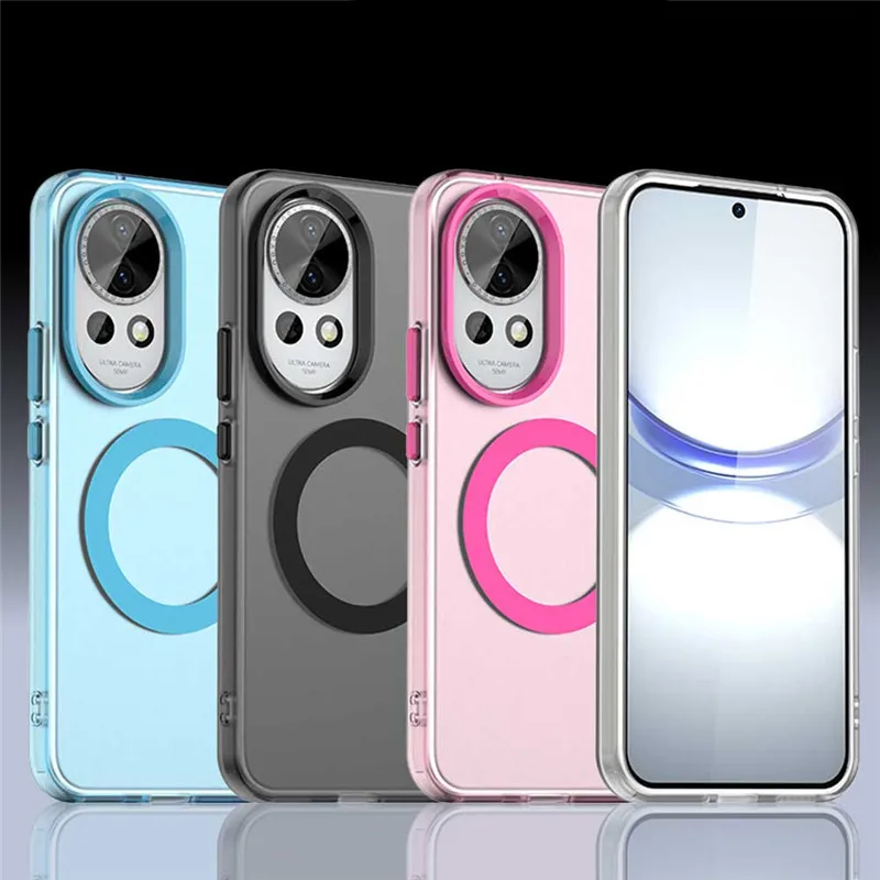 

For Huawei Nova 13 Case For Huawei Nova 12 13 5G Cover 6.7 inch Translucent Candy Color Matte Magnetic Shockproof Bumper