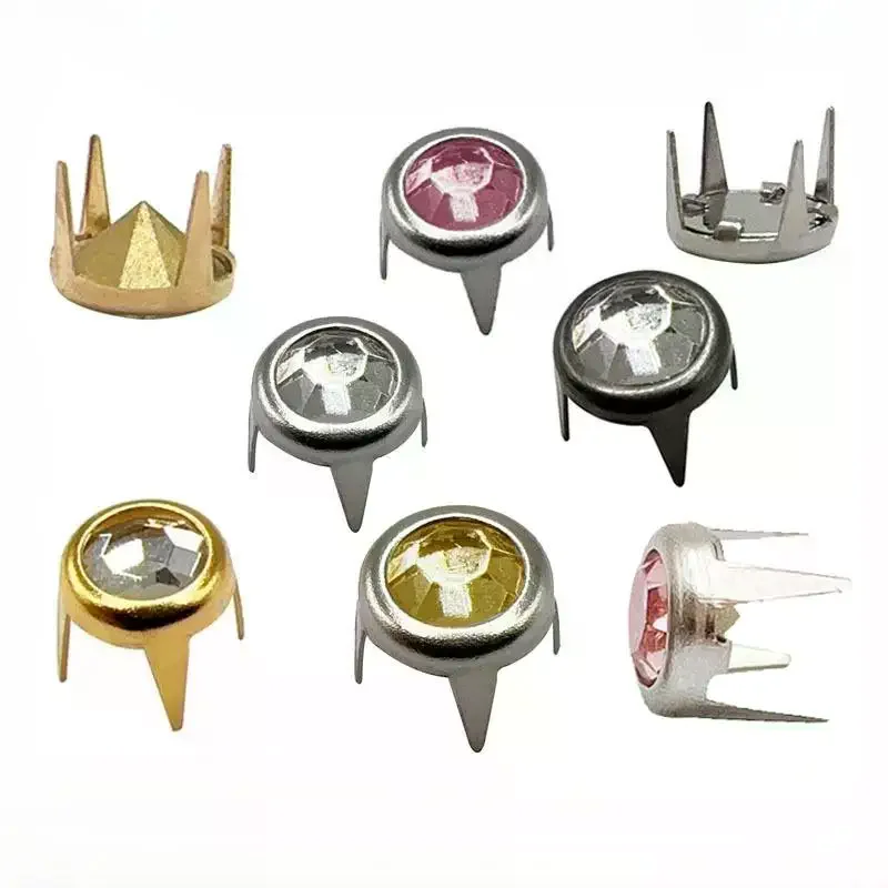 50Pcs Rhinestone Rivets Crystal Studs Spot Spikes Nailhead Fashion DIY Leather Craft For Shoes Clothing Bag Parts Decoration