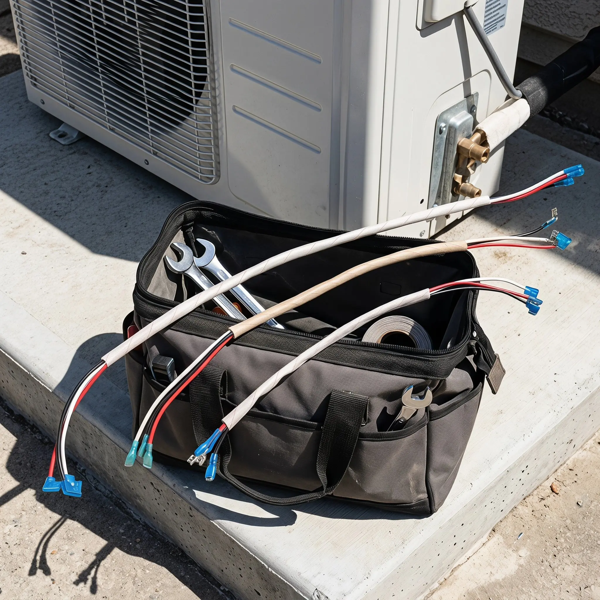 3Pcs Air Conditioner Compressor Wire Harness Double Insulated Copper Wiring for Outdoor Hvac Compressor Capacitor Connector