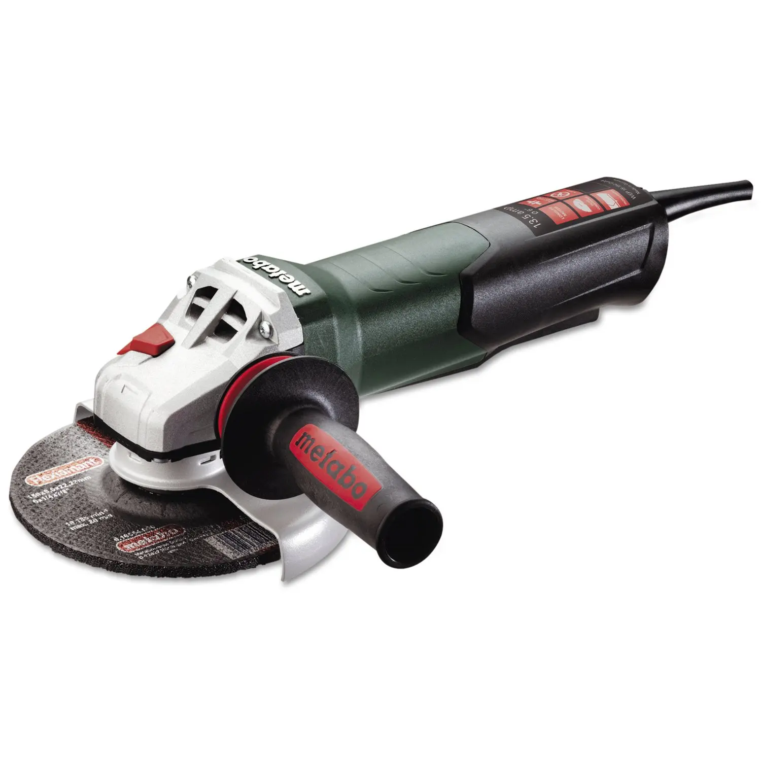 WEP15-150Q Angle Grinders, 13.5 A, 9,600 RPM, Paddle Switch, Non-Locking, 6