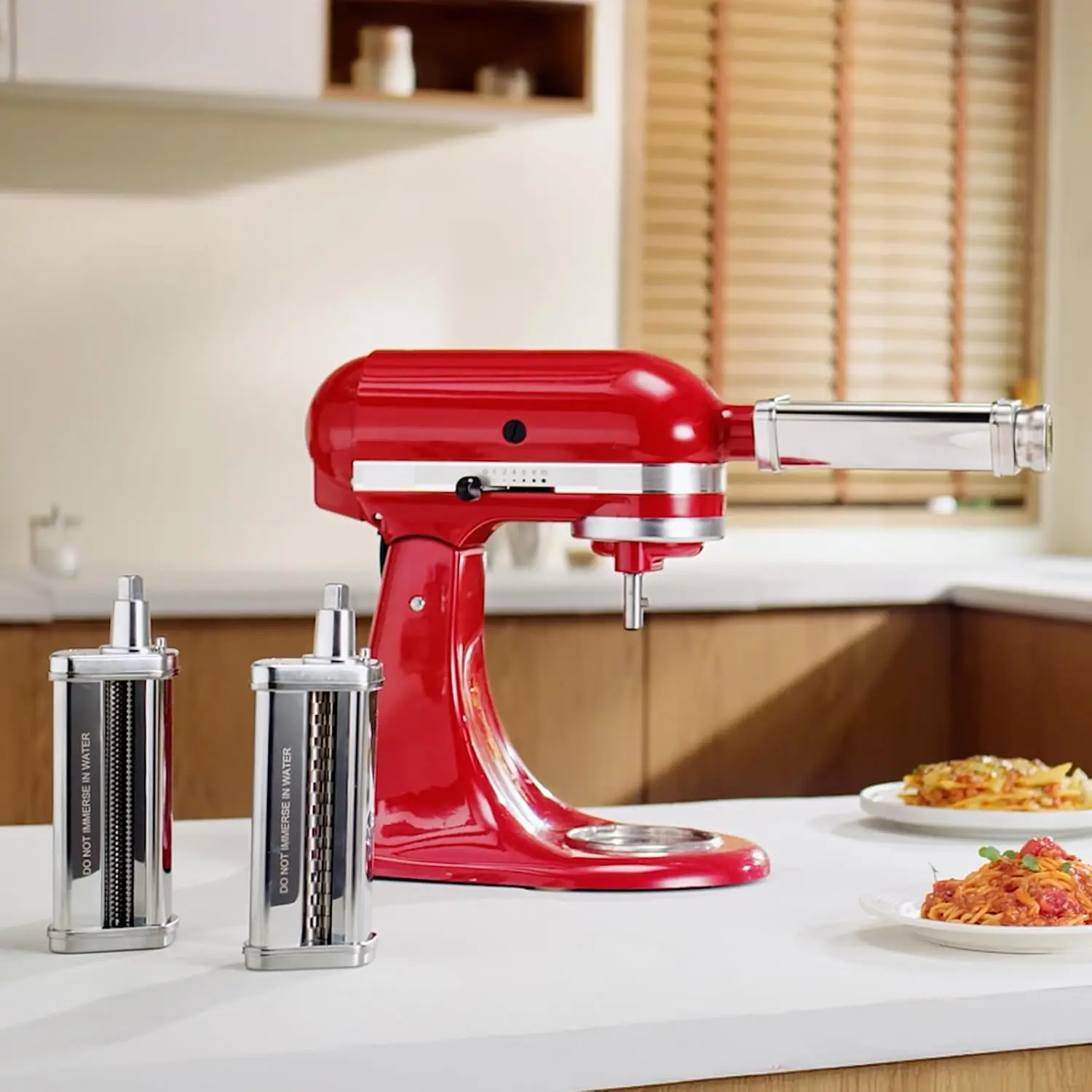 Pasta Attachment For KitchenAid Mixer 3 Pc Pasta Roller Cutter Set Stainless Steel Pasta Sheet Roller Spaghetti Fettuccine Cutte