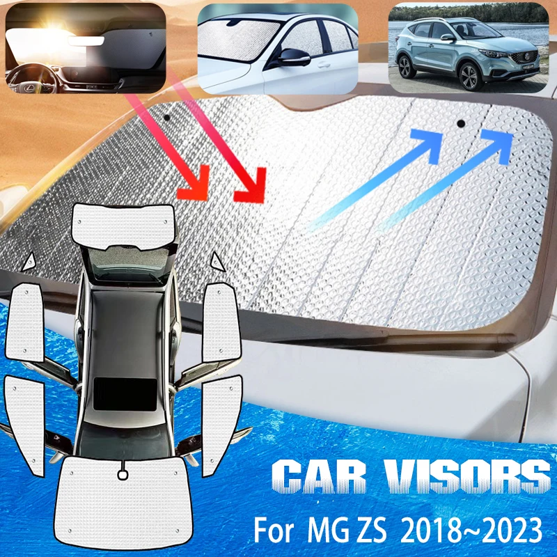 Anti-UV Car Full Sun Visors For MG ZS Accessories 2023 MGZS Crossover ZX 2018~2023 Car Window Shading Sun Protector Accessories