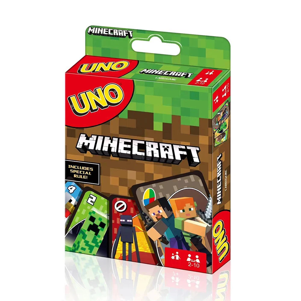 UNO FLIP! Jogo de tabuleiro anime dos desenhos animados minecraft figura padrão família engraçado entretenimento uno cartas jogos presentes natal