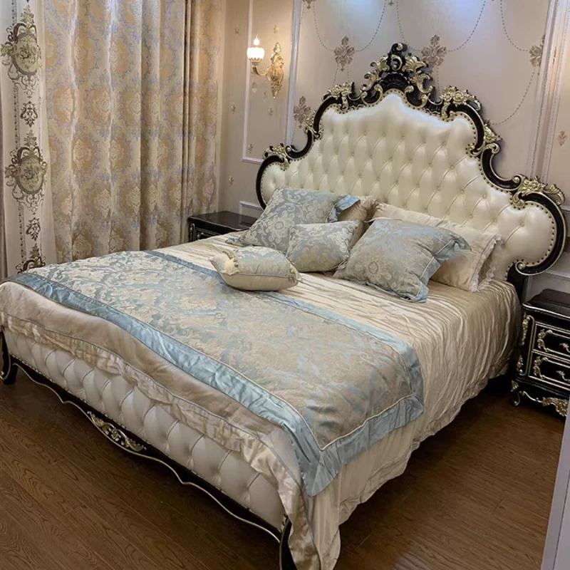Wedding Unique Bed Designer High Quality Safe Organizer Fashionable Bed Aesthetics Confortable Twin Muebles Bedroom Furniture