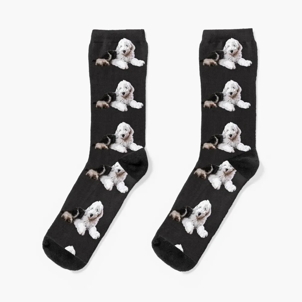 

Old English Sheepdog Puppy Dog Socks cycling Lots gift Socks Ladies Men's