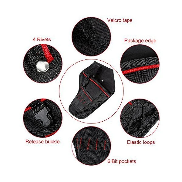 Drill Holster Waterproof Impact Driver Drill Holder Multi-functional Electric Tool Pouch Bag with Waist Belt for Wrench Hammer