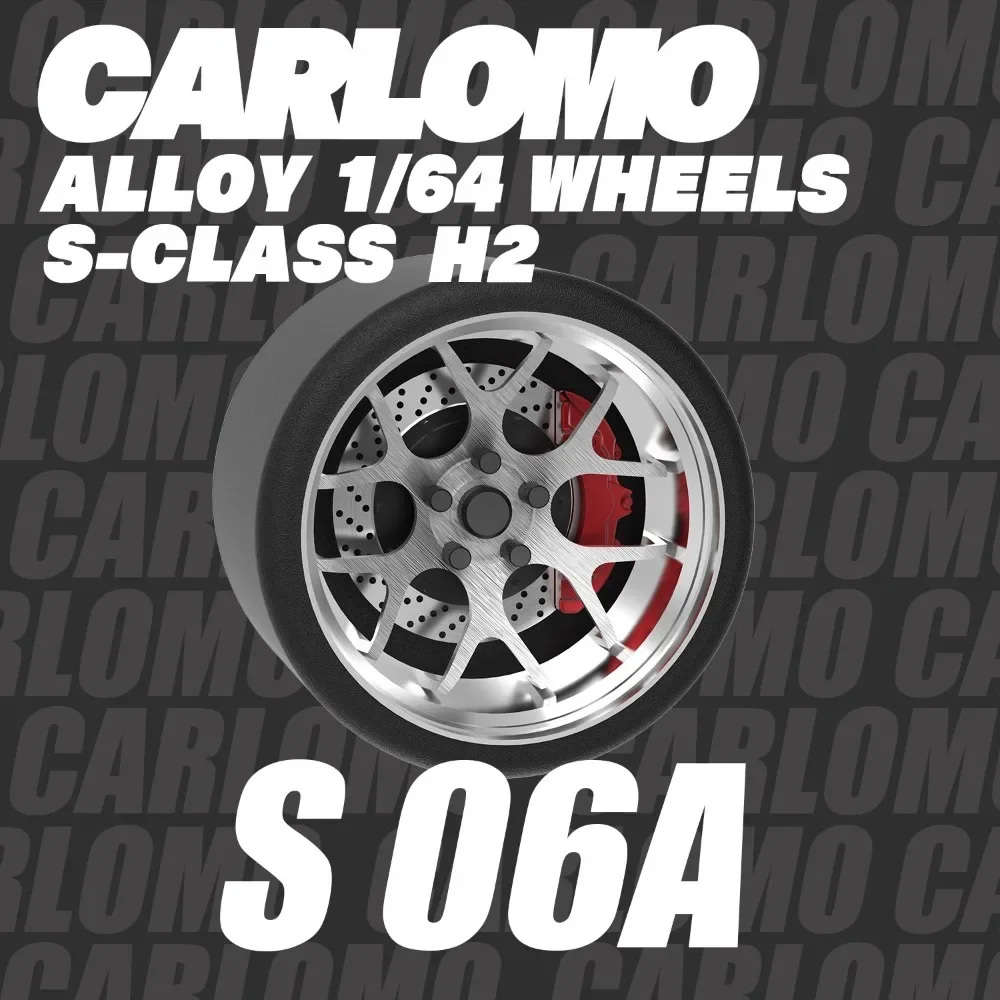 

NEW 1/64 Alloy COOLCARIFUN 10.5mm Wheel or CARLOMO 9.5mm Wheels with Brake and Tires 1:64 Model Car TLV/IG/HW Modified Parts