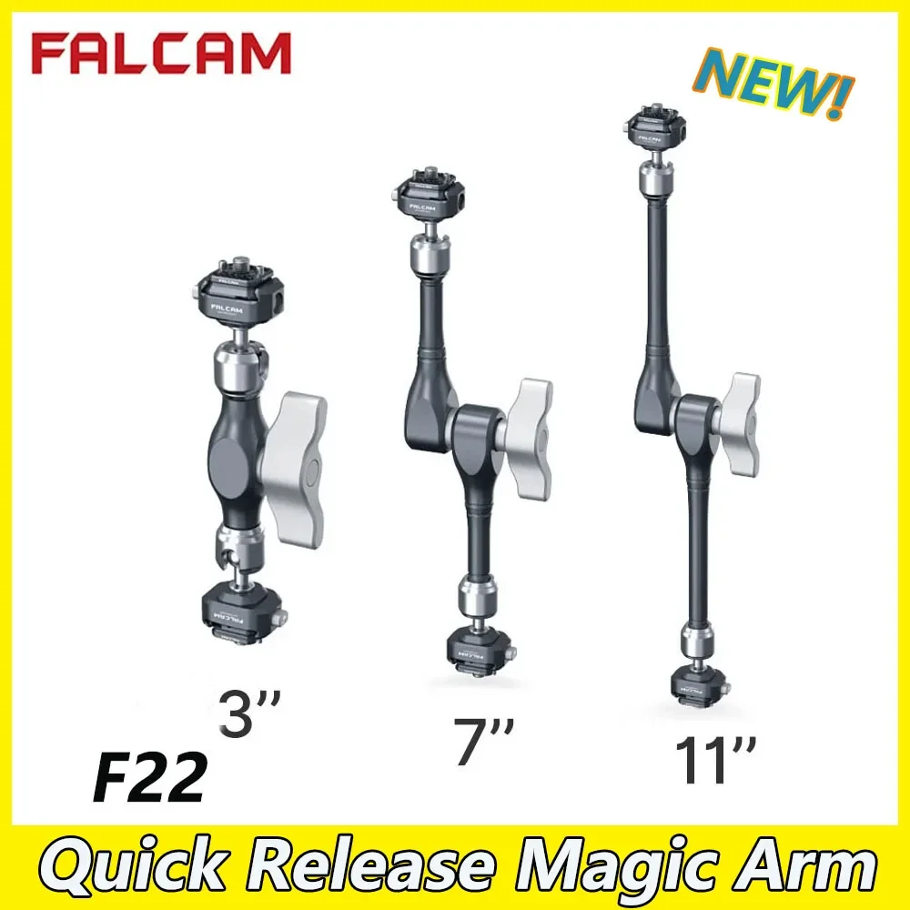 FALCAM F22 3/7/11 Inch Quick Release Magic Arm Flexible Double Head for DSLR Camera Monitor Car Travel Camera Cage Tripod