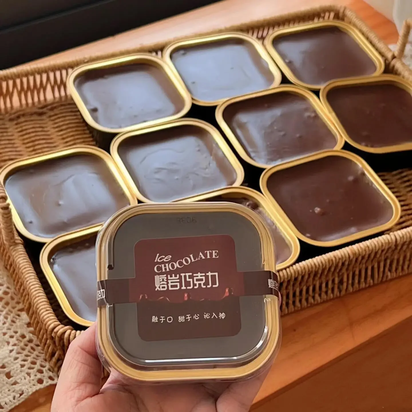 Iceberg Lava Chocolate Square Cake Box Tiramisu Small Packaging Case Baking Pudding Aluminum Foil Cup Bakeware Cake Boxes