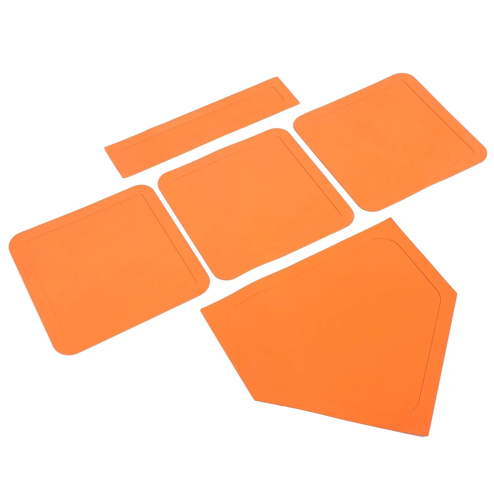 5Pcs Weather Resistant Rubber Baseball Bases Softball Home Plate Pitching Rubber Wide Base Design for Intense Training