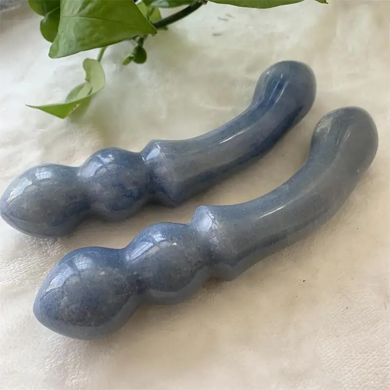 

18cm Natural Crystal Wand Blue Aventurine Massage Stick Gemstone Beauty Bar Yoni Healing For Women Gift 1pcs