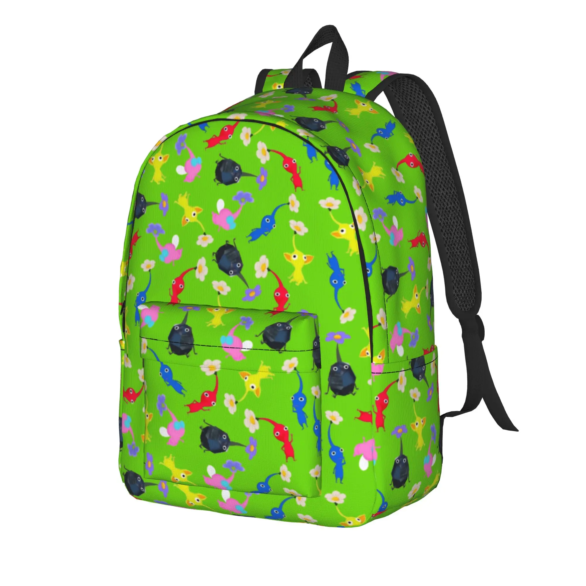Pikmins Cartoon Backpack for Men Women Casual High School Work Daypack  College Canvas Bags Outdoor
