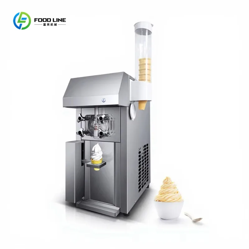 Custom Efficient Labor-saving Small Tabletop One Flavor Automatic Mini Desktop Air Cooling Soft Serve Ice Cream Machine