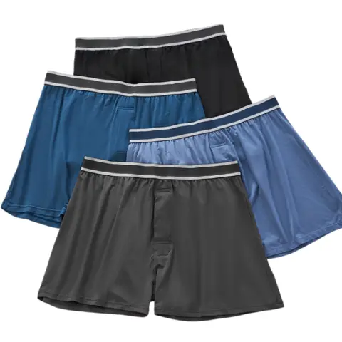 Men's Loose Fit Boxer Shorts Breathable A-Line Pants Big Size Boxers Soft Comfortable Home and Daily Underwear