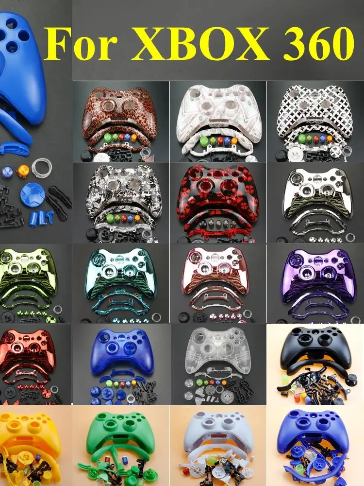 1 ensemble pour contrôleur sans fil XBOX 360, boîtier complet pour manette de jeu, coque avec Kits de boutons, bâton analogique, accessoires pare-chocs