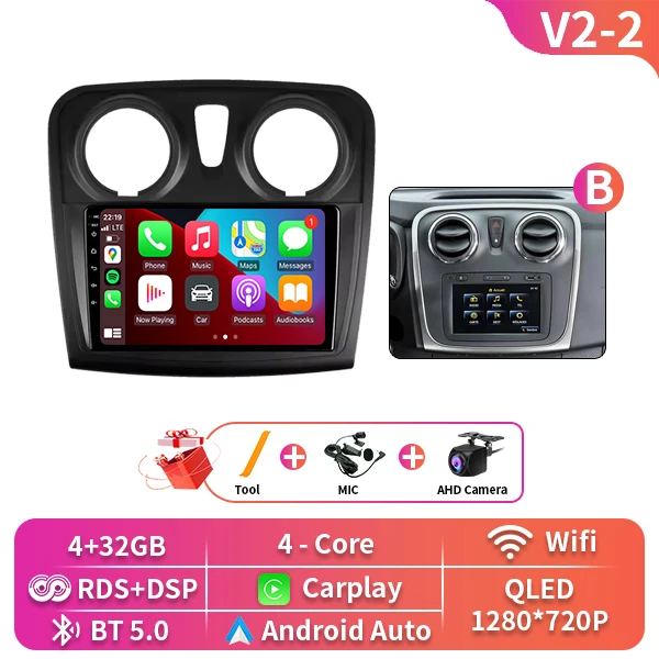 Android 16 Auto Voor Renault Dokker Lodgy Dacia 2012-2020 Radio Multimedia Speler Android Auto Carplay Head Unit navigatie Gps - afbeelding 1
