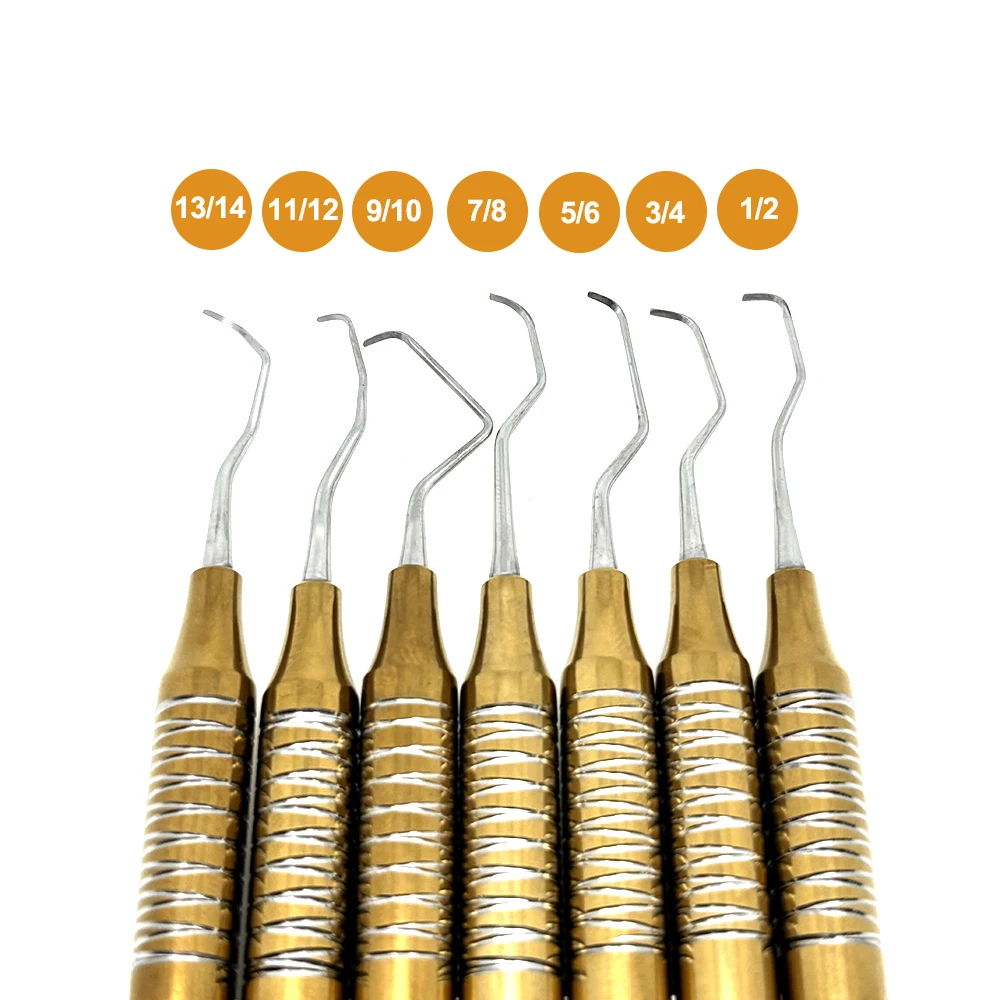 7 pezzi di curette graziose per la pulizia efficace dei denti, controllo della placca, strumenti professionali dentali per la salute delle gengive