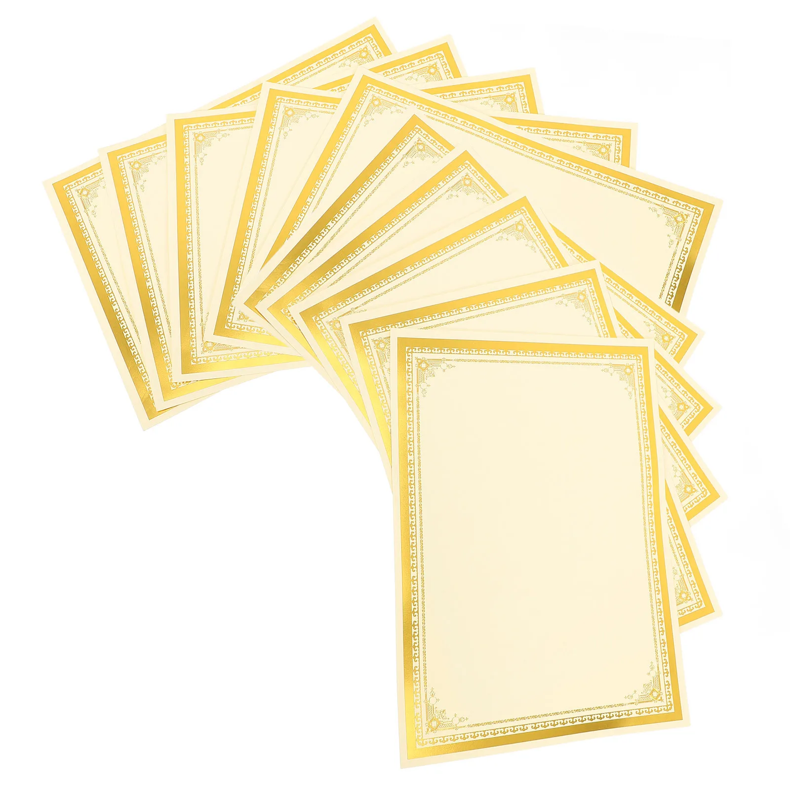 10 قطعة من أوراق الشهادة الداخلية الفارغة القابلة للطباعة لحفل الجوائز ومدرسة التعرف على التخرج والأكاديمية