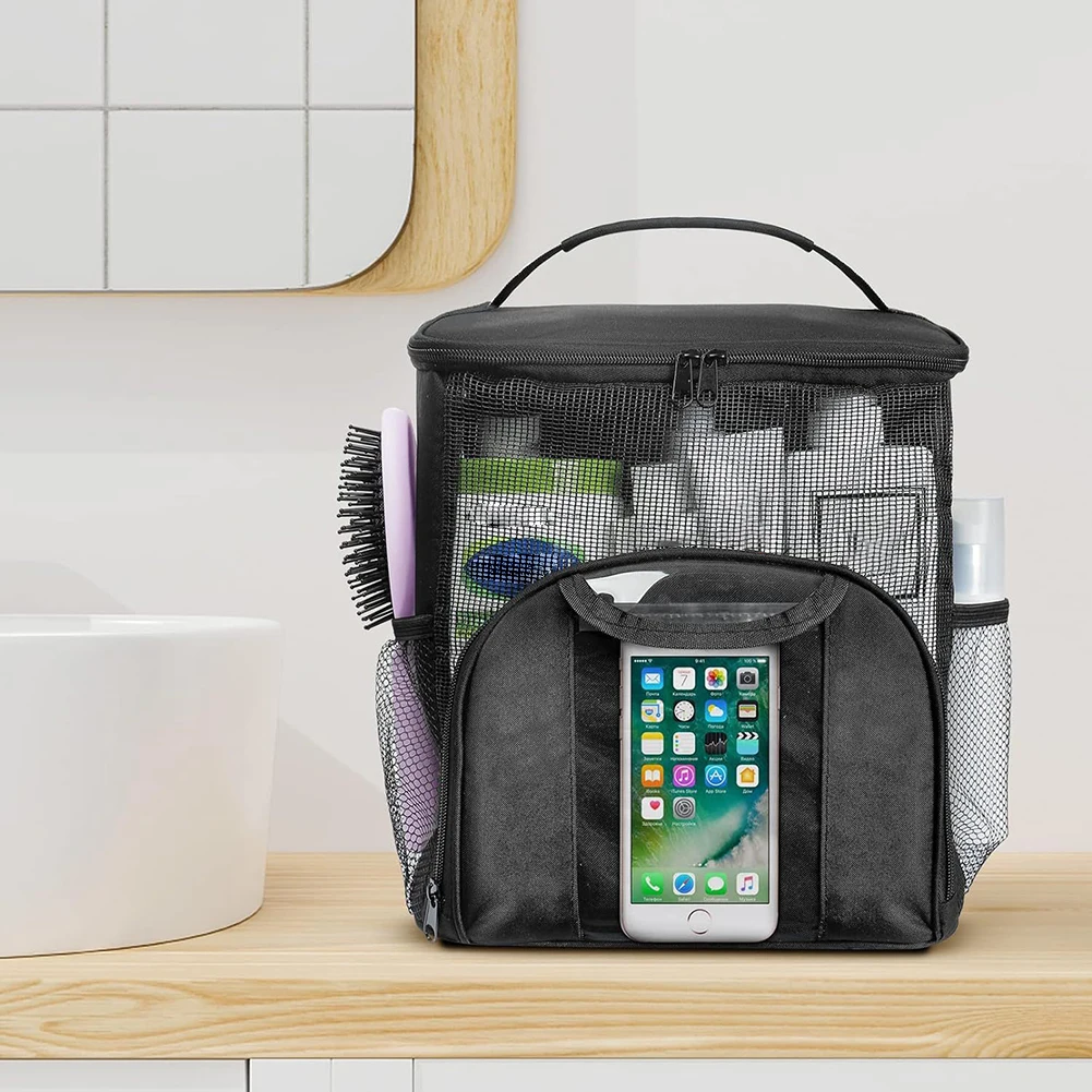 Travel Shower Caddy Bag Portable Hanging Shower Tote Bags With Hook Waterproof Makeup Organizer Pouch Large Capacity Storage Bag