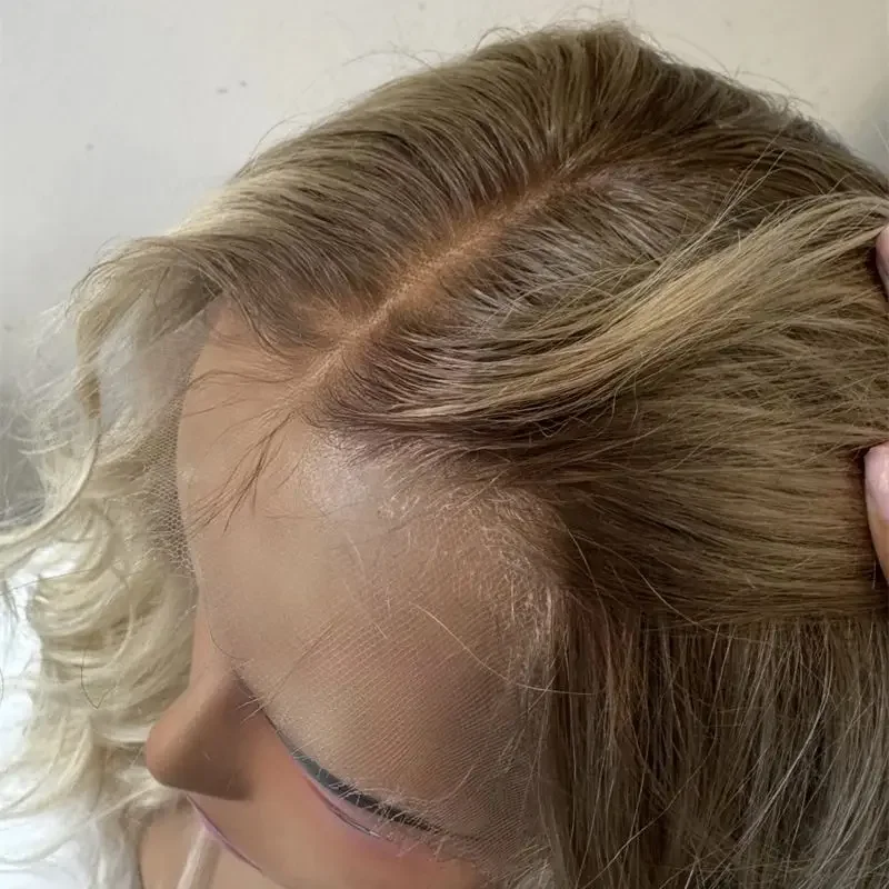 Natural Glueless Ombre Blond Body Wave Hair Wig 150 Density 13x4 Lace Front with Baby Hair Pre-Plucked 100% Human Hair view 3