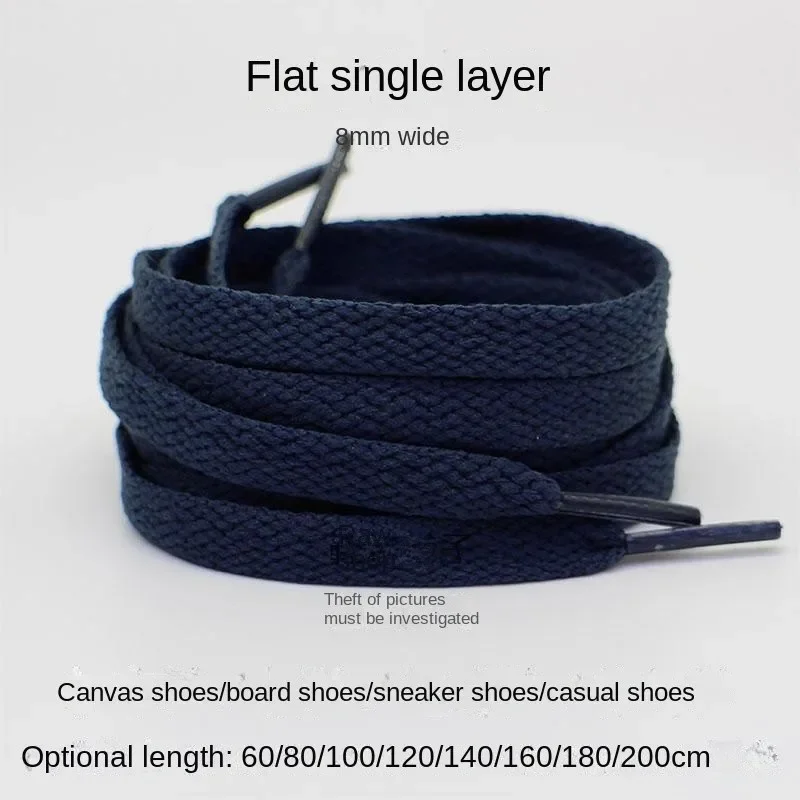 Navy Blue Dark Blue Shoelaces Flat Semicircle Men's and Women's Travel Casual SneakerAJ1Canvas Shoes High-Low Top