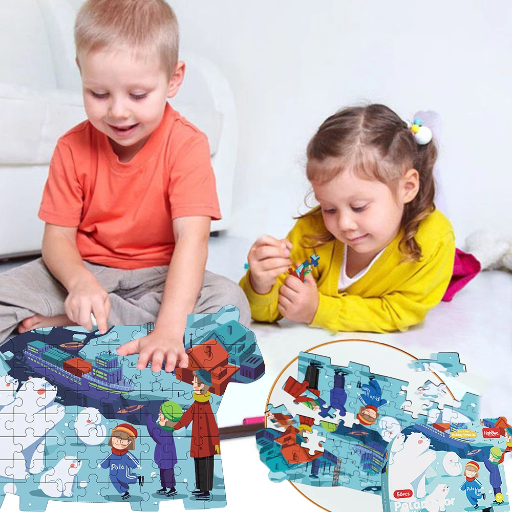 漫画パズル子供のためのモンテッソーリ教育学習ゲーム子供テーブルゲーム Diy 不規則な形状のパズルのおもちゃクリスマスギフト