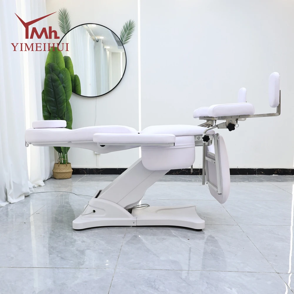 سرير فحص طاولة توصيل أمراض النساء في المستشفى، سرير تجميل كهربائي أبيض