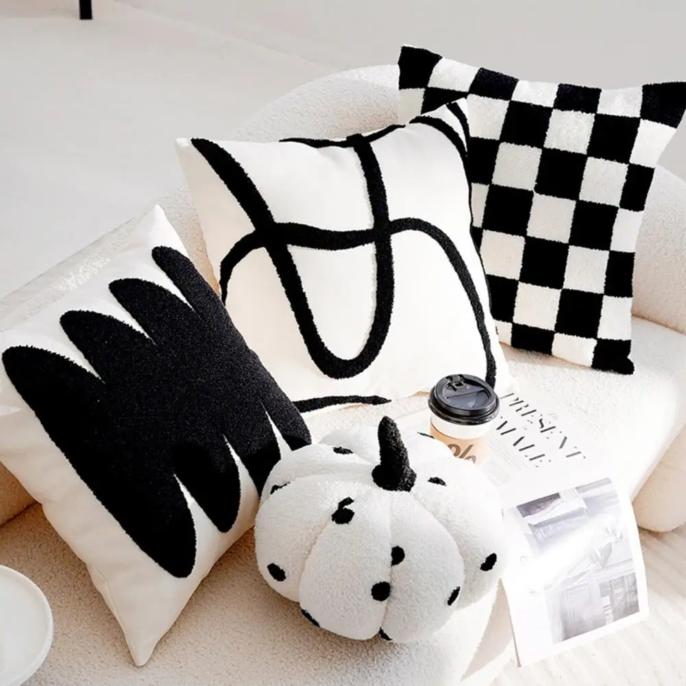 Car Pillow Decorative Throw Pillow with Hidden Zipper Pp Cotton Filling Contrast Color Cover Ideal for Office Couch Room Bedroom