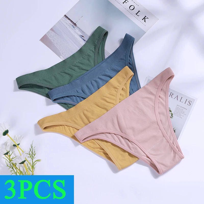 Seamless Underwear Set para Mulheres, Lingerie Sexy, Calcinhas Macias, Cuecas, Cuecas, Calcinhas, 3pcs