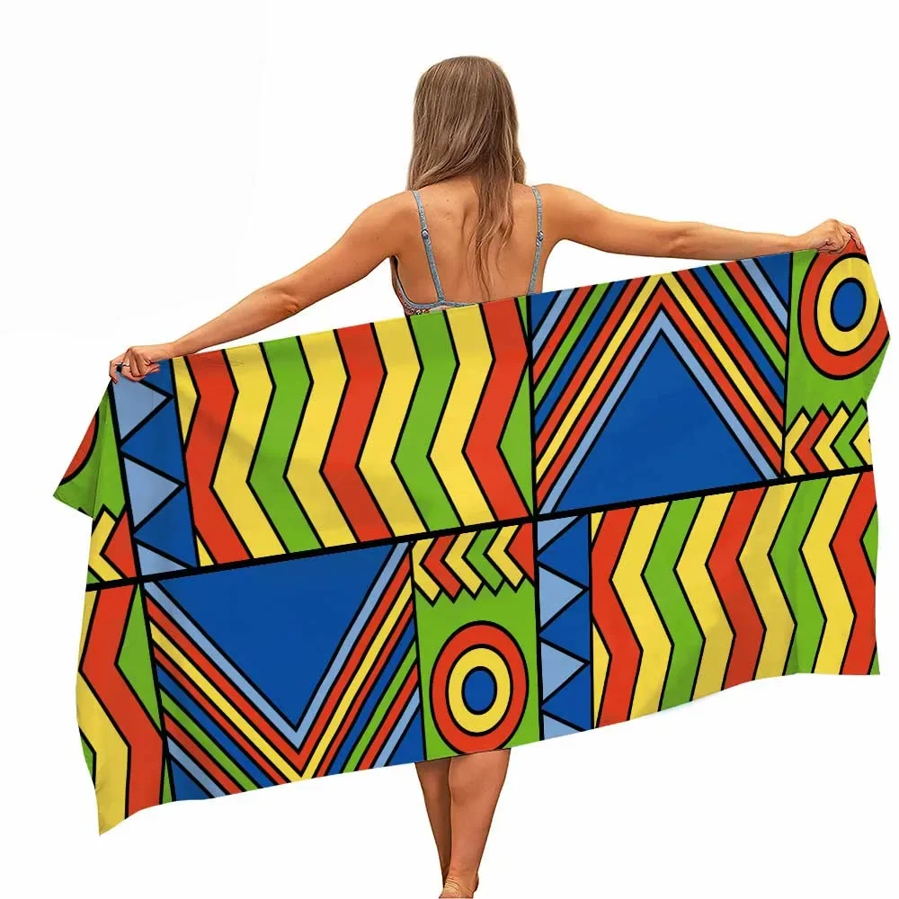 African Culture Microfiber Beach Towel Portable Quick Fast Dry Sand Outdoor Travel Swim Blanket Thin Yoga Mat for Women Gifts