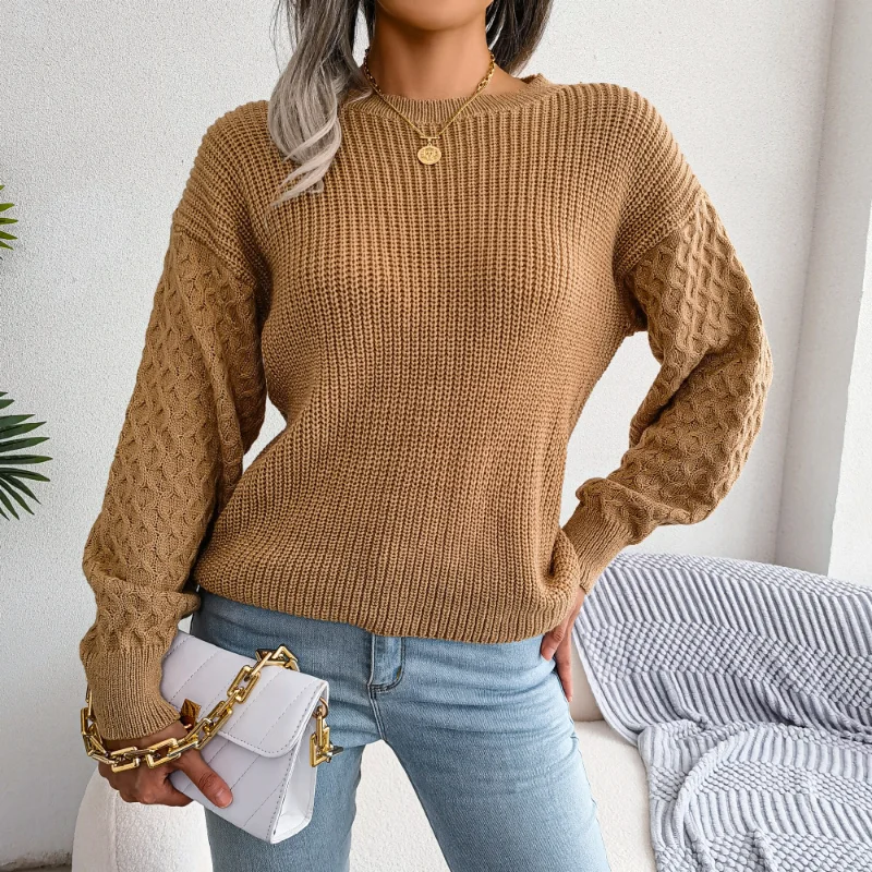 2023 Autumn/Winter New Casual Lantern Sleeves Knitted Loose Long Sleeve Comfortable Skin Friendly Popularity Women's Sweater