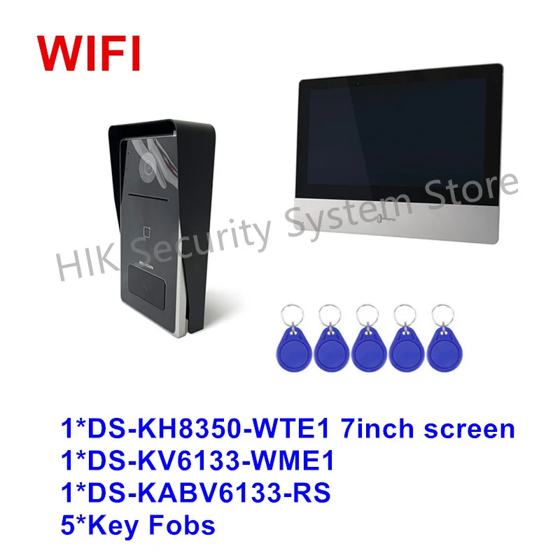 Hikvision WIFI IP-видеодомофонная система DS-KH8520-WTE1 DS-KH9310-WTE1 Экран внутреннего монитора Беспроводной дверной звонок DS-KV6133-WME1