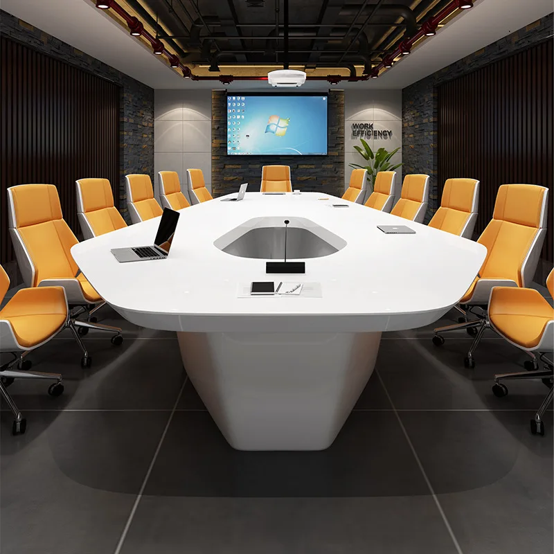 Großer langer Tisch, modisch und einfach, moderne Büromöbel, Schulungsverhandlungstisch- und Stuhlkombination