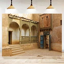 Morocco Abandoned Town Photography Background Old Ancient Deserted City Ruin Architecture Building Grunge Stone Wall Backdrops