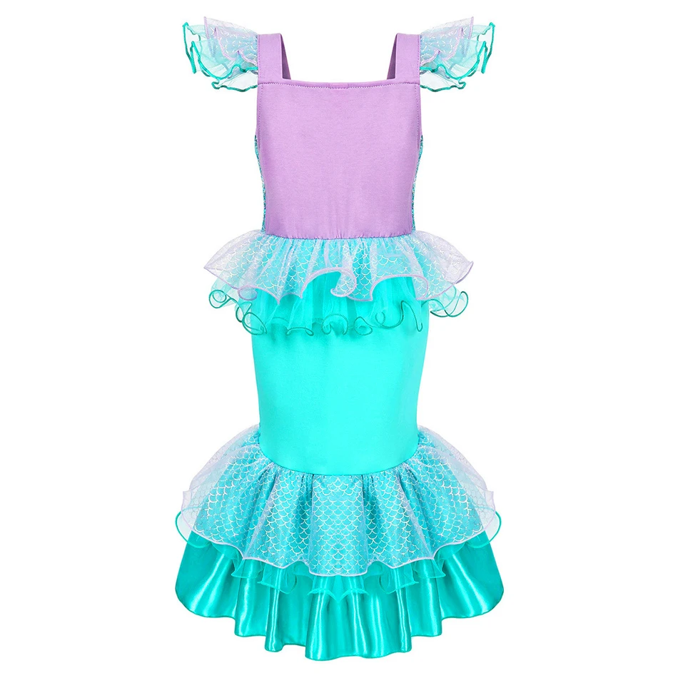 Kindermeisje Zeemeermin Cosplay Jurk Halloween Prinses Carnaval Verjaardagsfeestje Baby Nieuwe 2023 Ariel Kleding Kerst Fancy Pak 2-8T