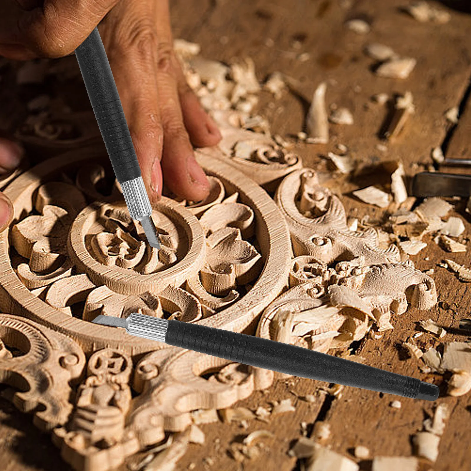 

10pcs Wood Tools Portable Diy Engraving Kit Smooth Blade Comfortable Grip Hand Carving Tool Set For Woodworking Craft Design