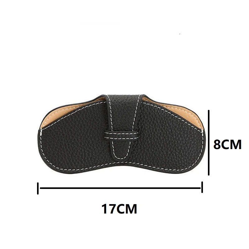 Sac à lunettes portable en cuir PU pour hommes et femmes, sacs de rangement pour lunettes de soleil, housse de protection pour lunettes de voiture, pince à lunettes anti-sinusite