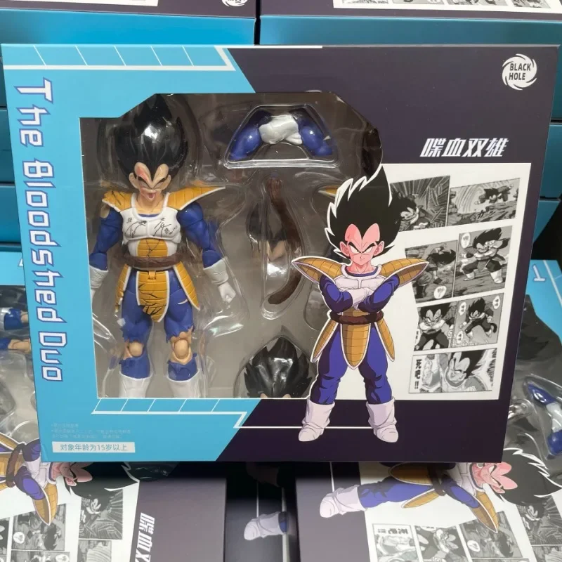 

In Stock Black Hole New Bloody Two Heroes Vegeta SHF Battle Damage Ver. Double Body Action Figure Anime Model Toys Hobby