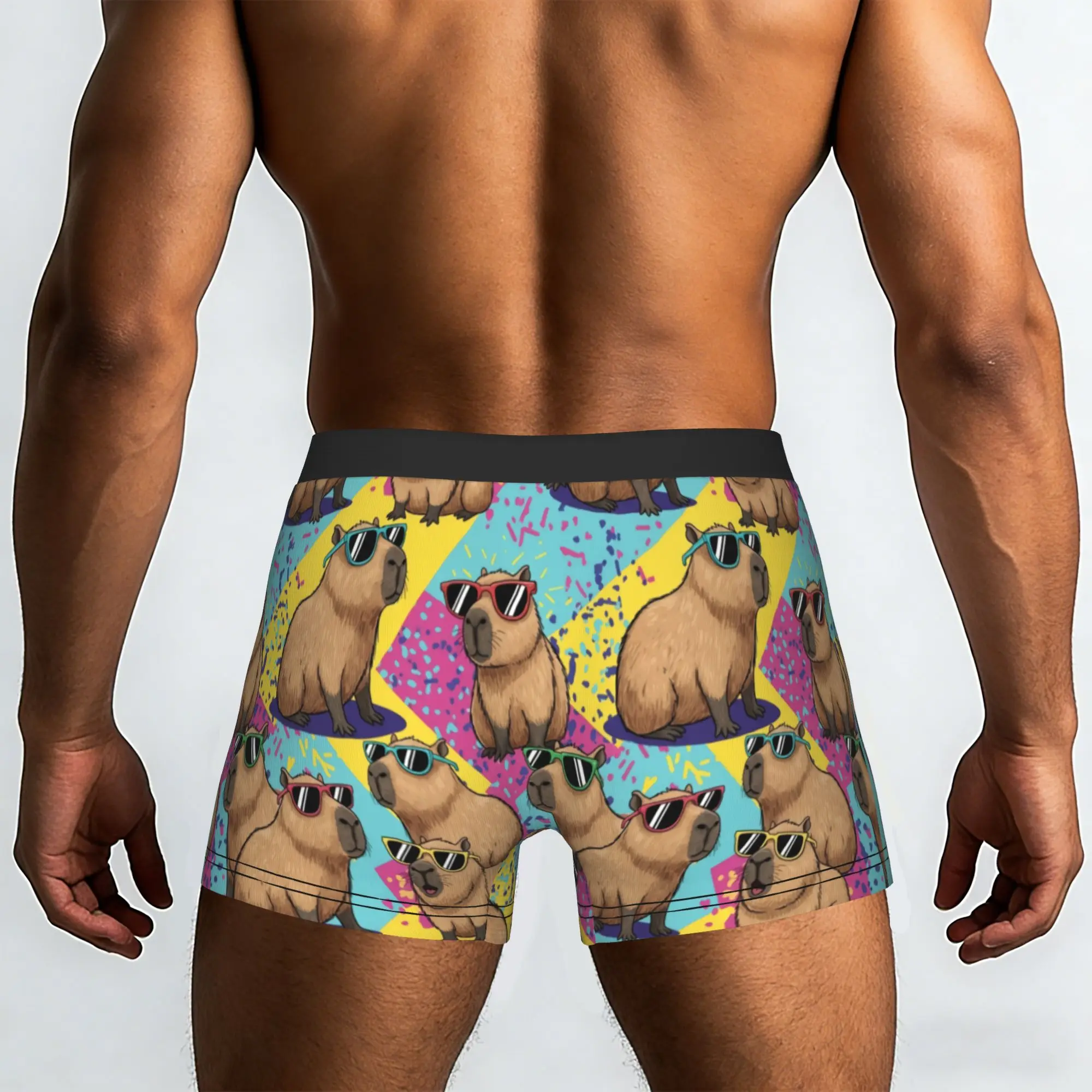 Custom Capybara Confetti Fiesta Boxers Shorts Men's  Briefs Underwear Funny Underpants