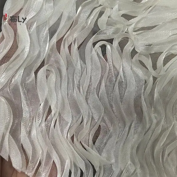 Chinese Style Abstract Irregular Textured Embossed Fabric for Designer Hanfu Dress Handmade DIY Clothing Decoration