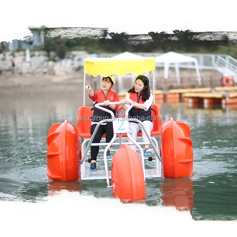 

Anti-Slip Pedals & Rainproof Design Lake Recreation Equipment with Double-Thickened PE Hull Aluminum Alloy Water Tricycle