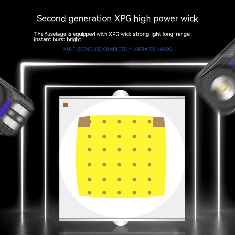 Умный фонарь с ИК-датчиком движения, перезаряжаемый фонарь XPG + COB, Яркий вращающийся зум, дисплей яркости, для кемпинга и охоты