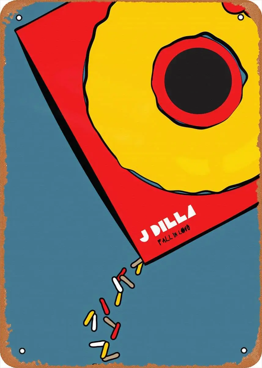 muecddoa Jazz Lps J Dilla Fall in Love Metal Tin Sign Poster Vintage Art Wall Decor 12 x 8 inch